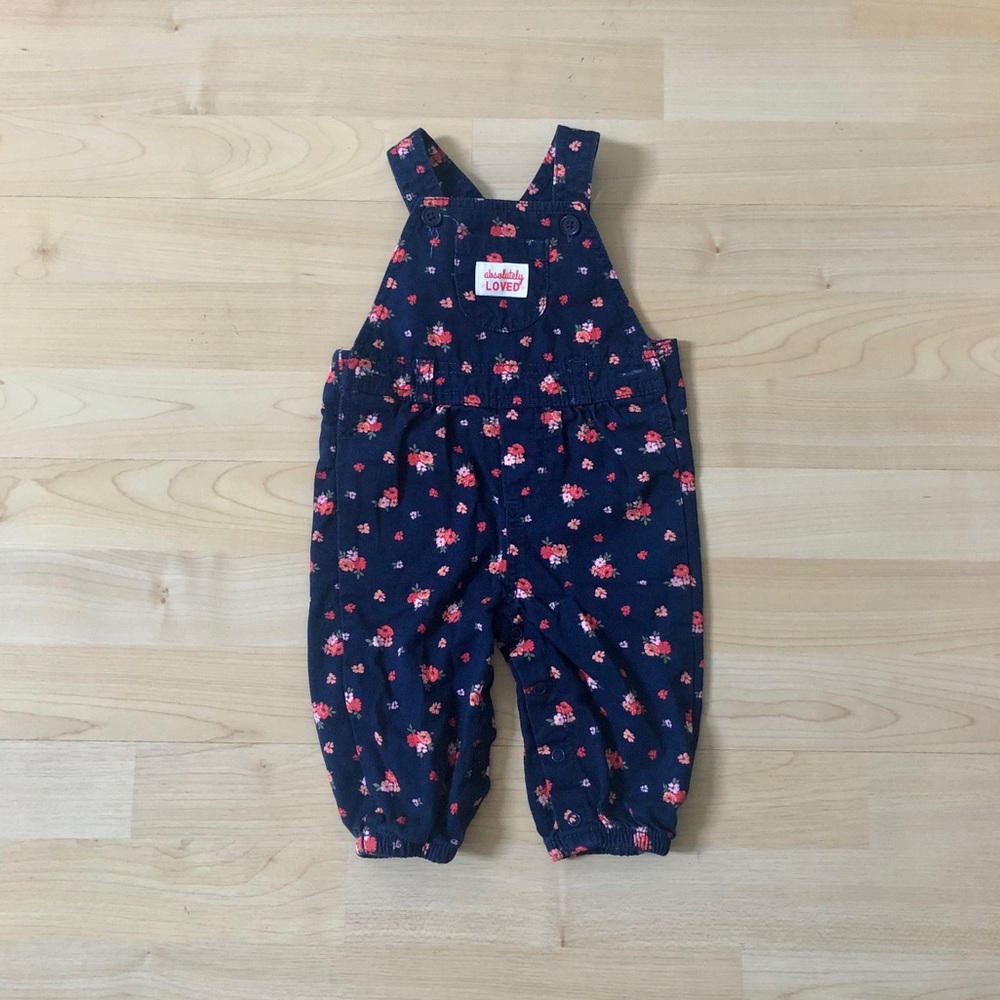 Carter’s denim flower overalls